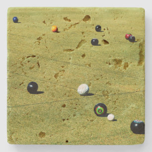 Gräsmatta Bowls Game Action Stenunderlägg