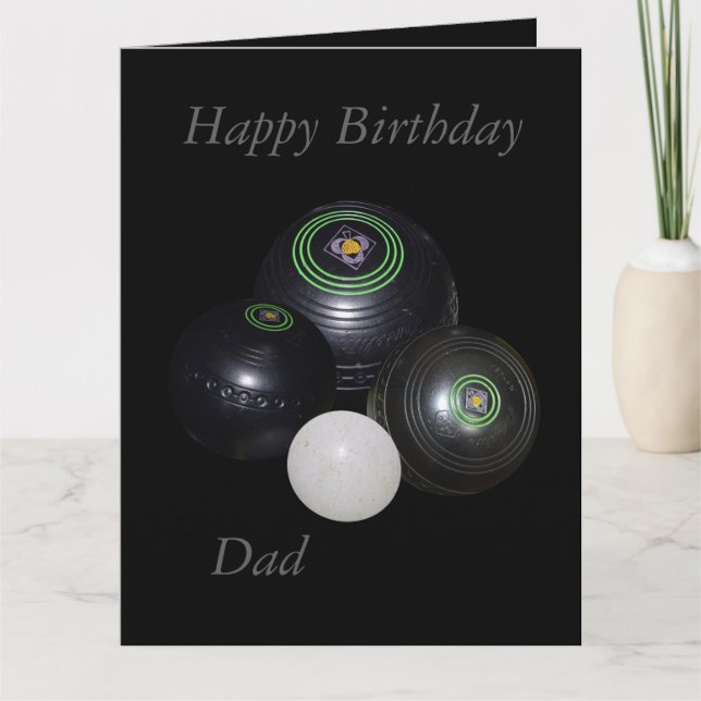 Gräsmatta Bowls, Grattis på födelsedagen Pappa Big Kort (Framsida)