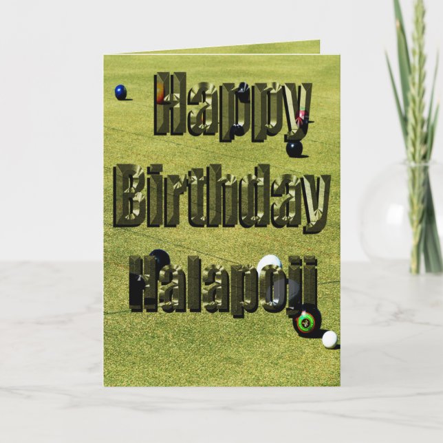 Gräsmatta Bowls Halapoji Birthday Card Kort (Framsida)