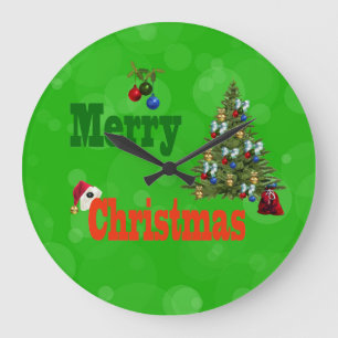 Gräsmatta Bowls jul Stil, Stor Wall Clock Klocka