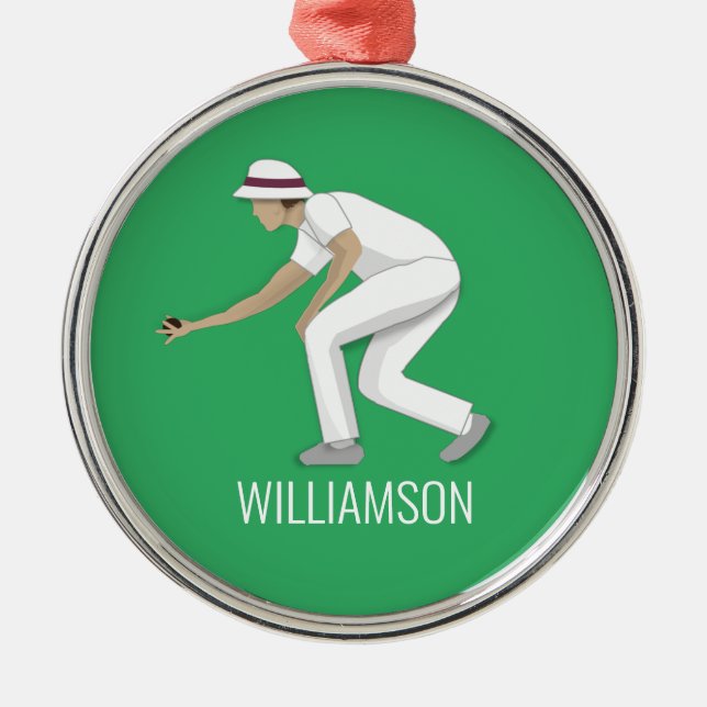 Gräsmatta Bowls Julgransprydnad Metall (Framsidan)