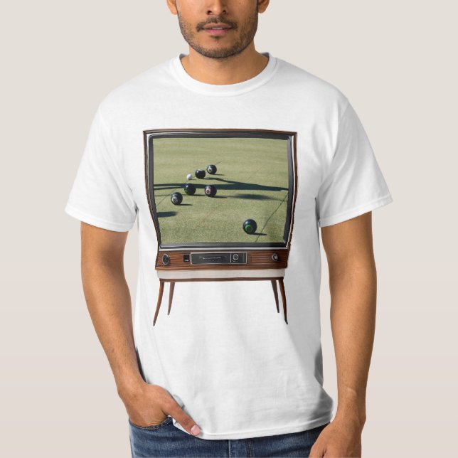 Gräsmatta Bowls on Analog Television T Shirt (Framsida)