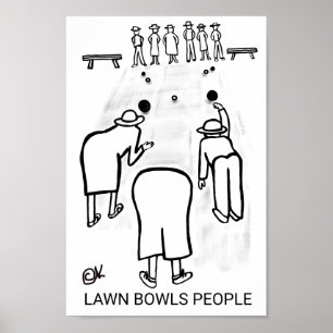 Gräsmatta Bowls People Poster