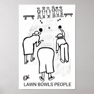 Gräsmatta Bowls People Poster