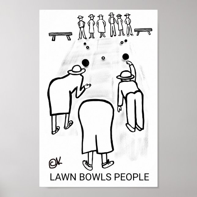 Gräsmatta Bowls People Poster (Framsidan)