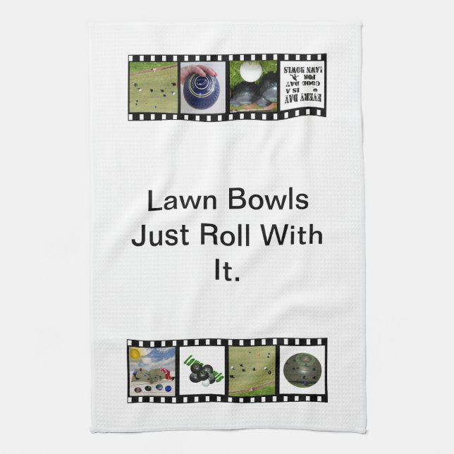 Gräsmatta Bowls rullar bara med det, Dish Towel Kökshandduk (Vertikal)
