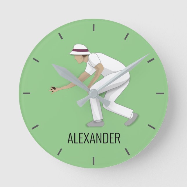 Gräsmatta Bowls Rund Klocka (Framsida)