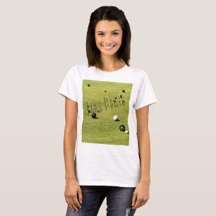 Gräsmatta Bowls spel och Logotyp, Tee Shirt