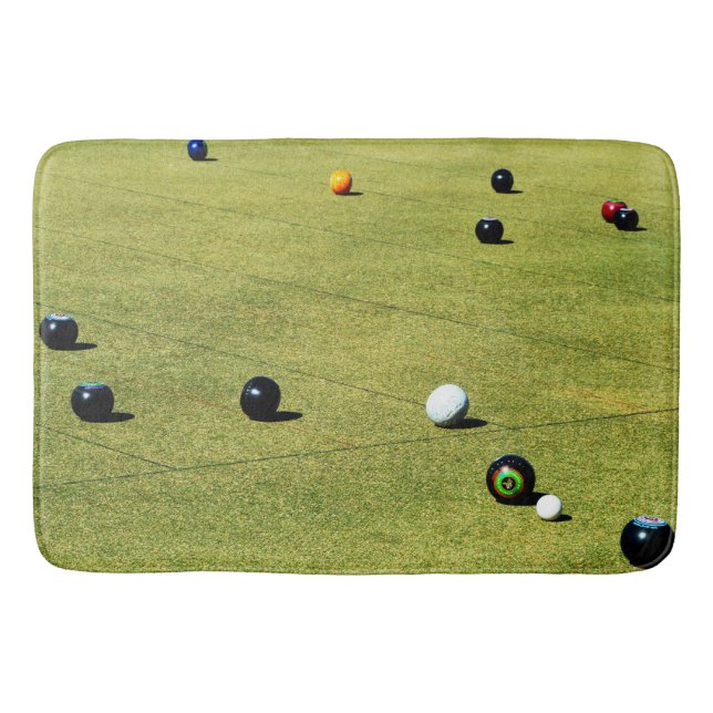 Gräsmatta Bowls-spel, stor minnesskummatta, badmat Badrumsmatta (Framsidan)