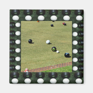 Gräsmatta Bowls tar på den, rammagnet Magnet