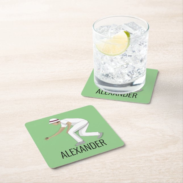 Gräsmatta Bowls Underlägg Papper Kvadrat (Insitu)