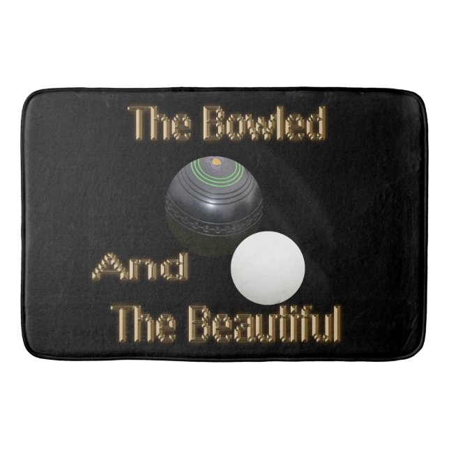 Gräsmatta Bowls utformning, uppdelad och vacker. Badrumsmatta (Framsidan)