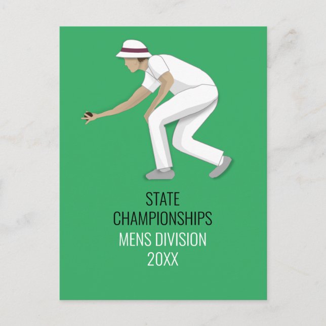 Gräsmatta Bowls Vykort (Framsida)