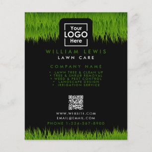 Gräsmatta Business Logotyp liggande QR Code Black Flygblad