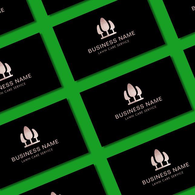 Gräsmatta Care Elegant Ro Guld Glitter Affärskort Visitkort (Skapare uppladdad)