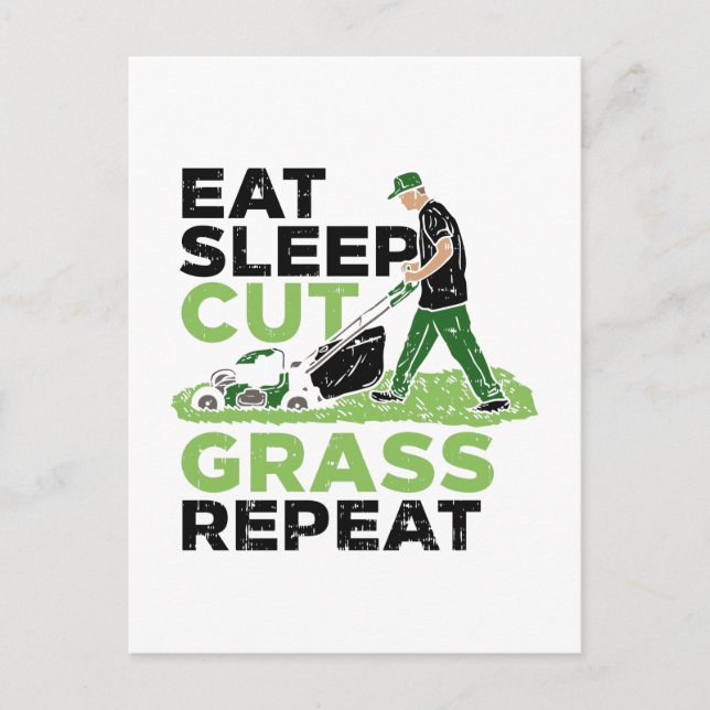 Gräsmatta-Care Gräsmatta-Mower Gardener Vykort (Framsida)