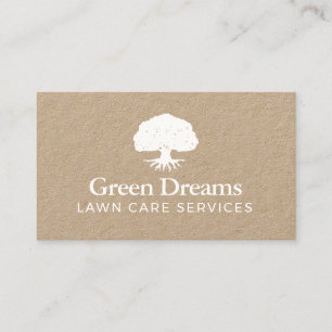 Gräsmatta Care Landscaper Rooted Träd Kraft Visitkort