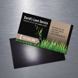 Gräsmatta Care Landscaping Mwing Black & Beige Magnetiska Visitkort