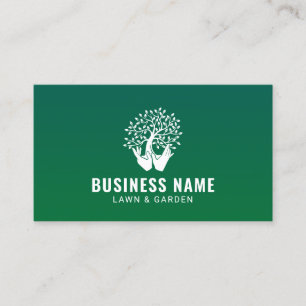 Gräsmatta Care Landscaping Träd & Händer Logoty Visitkort