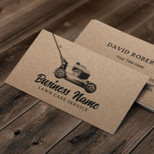 Gräsmatta Care & Landscaping Vintage Mower Rustic  Visitkort