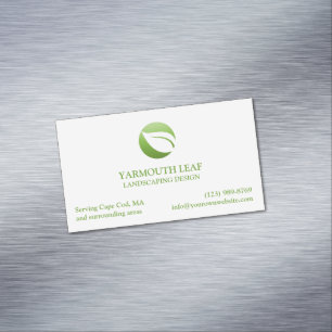 Gräsmatta Care Löv Logotyp Magnetiska Visitkort