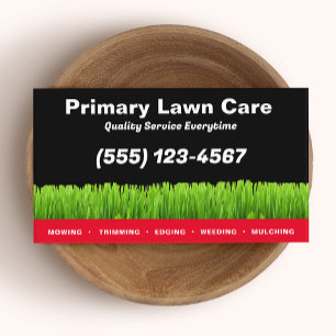 Gräsmatta Care Mwing Landscaping Red Black Visitkort