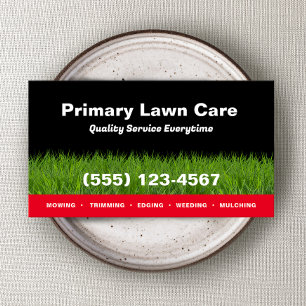 Gräsmatta Care Mwing Landscaping Red Black Visitkort