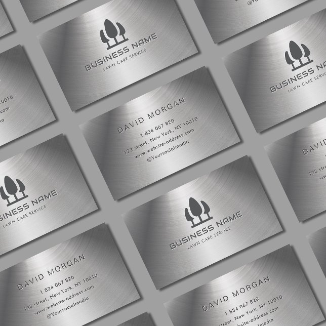 Gräsmatta Care Service Metall Affärskort Visitkort (Skapare uppladdad)
