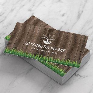 Gräsmatta Care Sprinkler Logotyp Barn Wood Landsca Visitkort