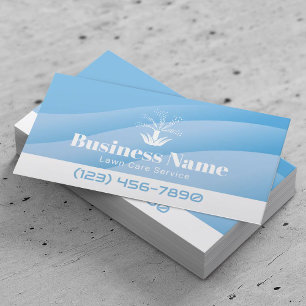 Gräsmatta Care Sprinkler Logotyp Blue Landscaping Visitkort