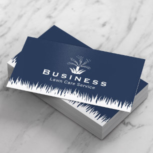 Gräsmatta Care Sprinkler Logotyp Navy Blue Landsca Visitkort