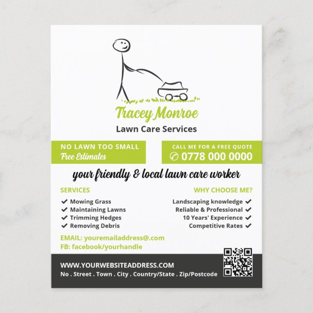 Gräsmatta Care Worker, Gräsmatta Services Flygblad (Framsidan)