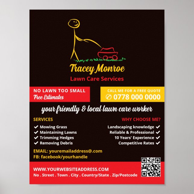 Gräsmatta Care Worker, Gräsmatta Services Poster (Framsidan)