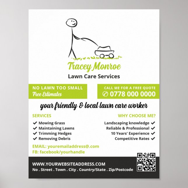 Gräsmatta Care Worker, Gräsmatta Services Poster (Framsidan)