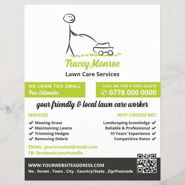 Gräsmatta Care Worker, Gräsmatta Services Reklamblad (Framsidan)