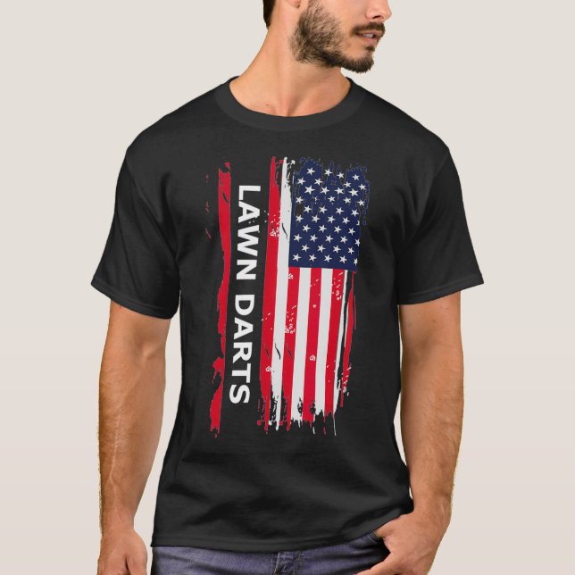Gräsmatta Darts USA flagga Manar Women Gift T Shirt (Framsida)