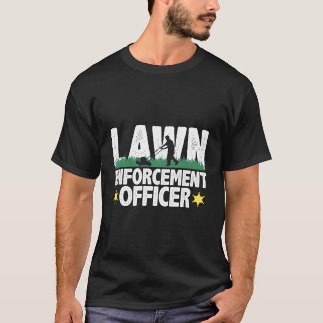 Gräsmatta Enforcet Officer Lawnmower  Mower T Shirt (Framsida)