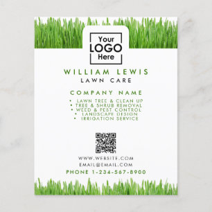 Gräsmatta - enkel Business Logotyp liggande QR-kod Flygblad
