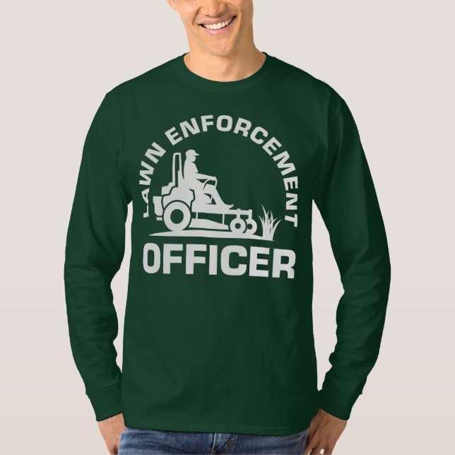 Gräsmatta exekutionstjänsteman Landscaper Lawnmowe T Shirt (Framsida)