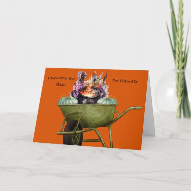 Gräsmatta för prydnadstecken för Halloween-kort Tack Kort (Framsida)