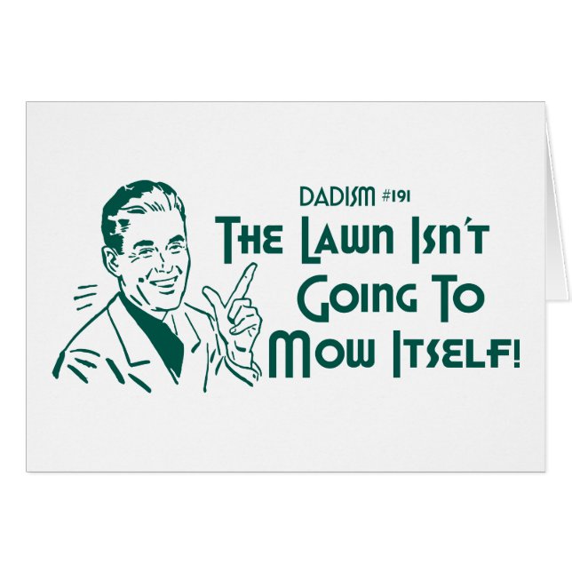 Gräsmatta går inte att meja sig! (Dadism #191) Hälsningskort (Framsidan Horizontal)