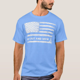 Gräsmatta, gräs, mower, gå ut och Mow American T Shirt