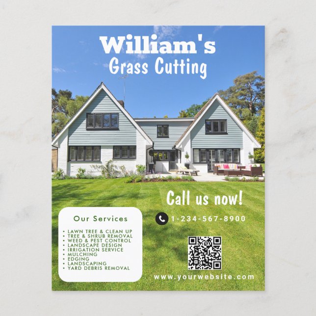 Gräsmatta Grässkärningslandskap Flygblad (Framsidan)