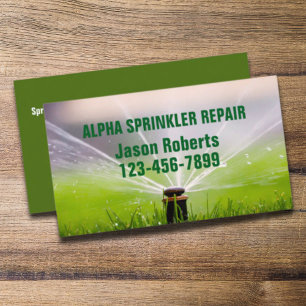 Gräsmatta Landcaping Sprinkler Reparation Irrigati Visitkort