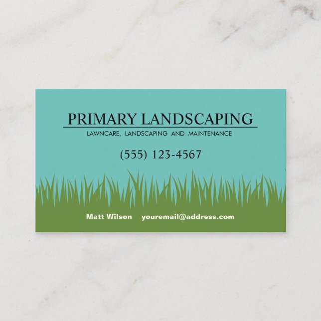 Gräsmatta Landscaper Service Grass Visitkort (Framsida)