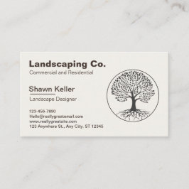 Gräsmatta & Landscaping Cream/Brown-Affärskortet Visitkort