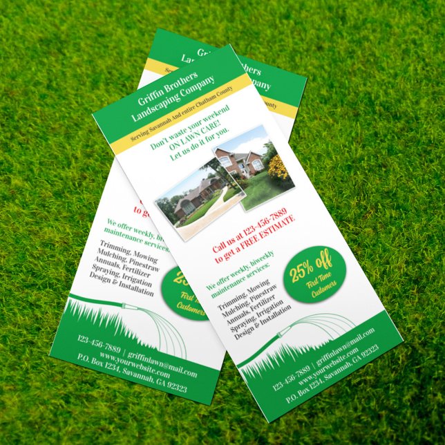 Gräsmatta Landscaping Flyer Rack Card (Skapare uppladdad)