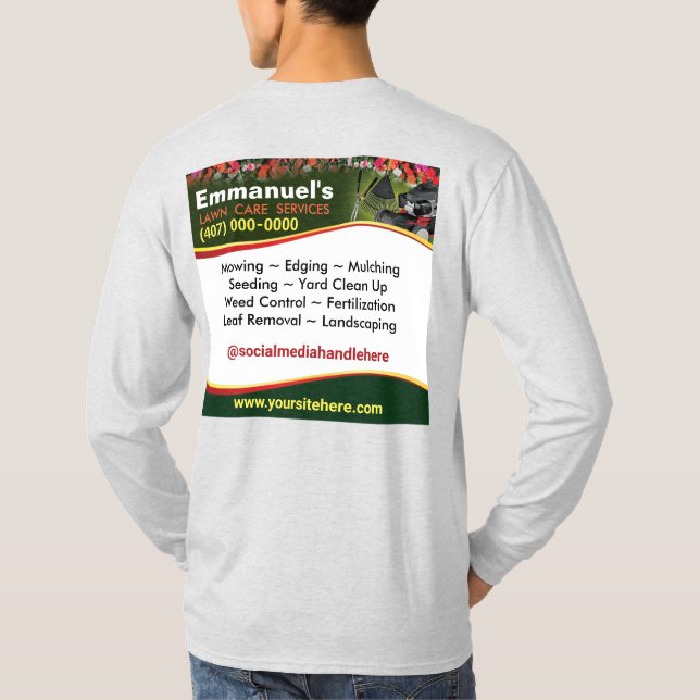 Gräsmatta Landscaping Grass Cining T-Shirt (Baksida)