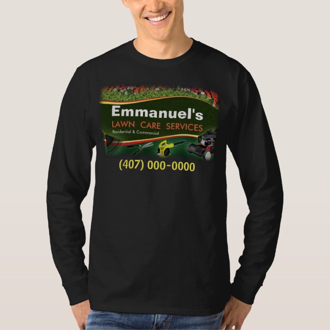 Gräsmatta Landscaping Grass cut Långärmad Shirt T (Framsida)