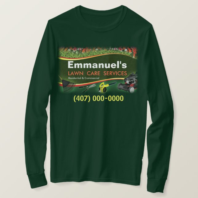 Gräsmatta Landscaping Grass cut Långärmad Shirt T Shirt (Design framsida)